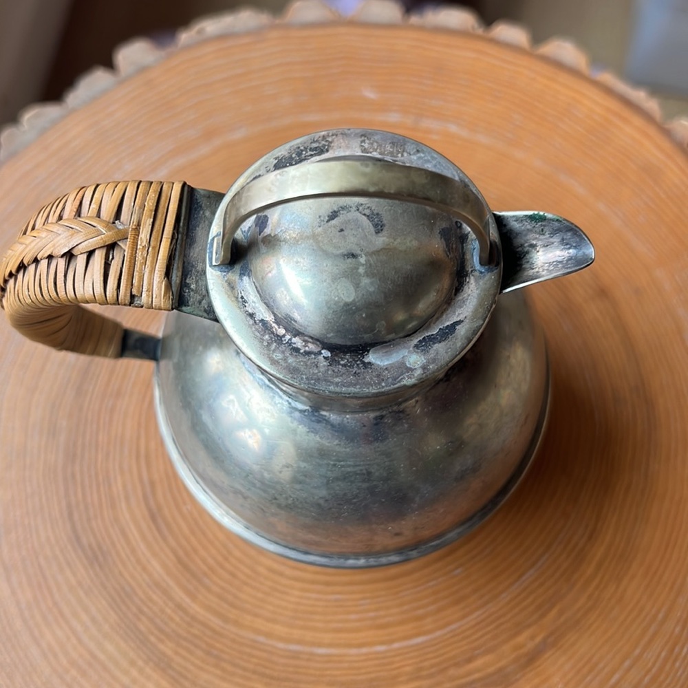Vintage Sovereign Plate EPNS Single Serve Teapot with Wicker Handle - Picture 8 of 9